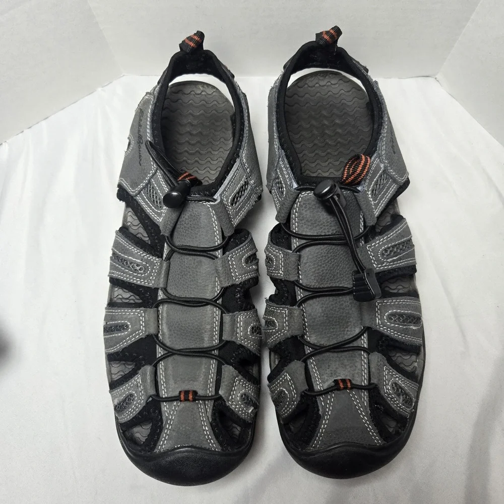 Eddie Bauer Troy Leather Sport Closed Toe Bungee Sandals Mens 11 Gorpcore Hiking